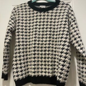 Black and White Houndstooth Sweater